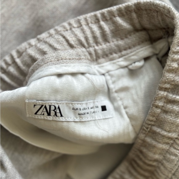 Zara Men's Athletic Confort Drawstring Beige/ Gray Shorts Size Small - Picture 2 of 4